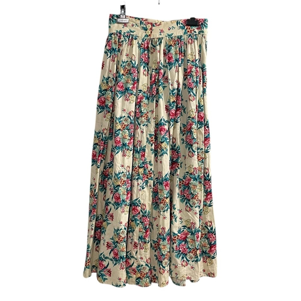 Kettle Creek Canvas Co. Cream Floral Midi Skirt Size 2 - Picture 4 of 5